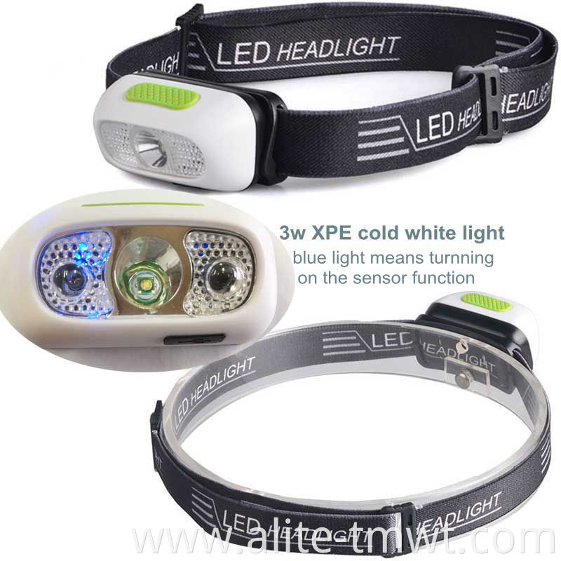 LED usb rechargeable motion sensor high power led headlamp